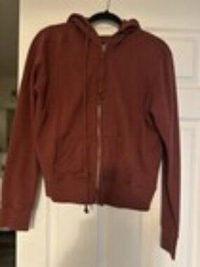 Nili Lotan Callie Distressed Full Zip Hoodie Henna M